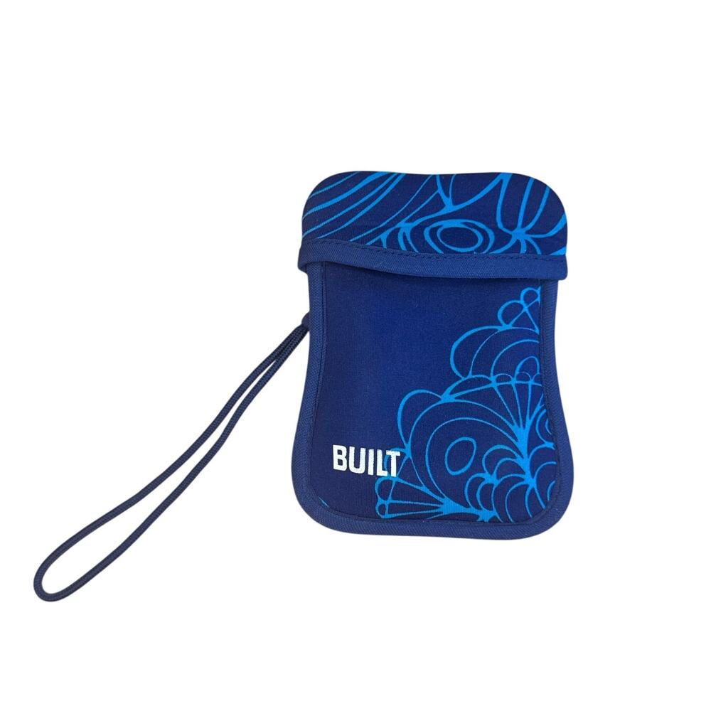 BUILT Hoodie Camera Case Blue Smoke Swirl Hard Soft Neoprene Size Small
